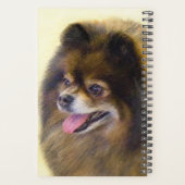 Spitz Black and Tan Malerei Original Hunde Kunst Planer (Rückseite)