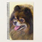Spitz Black and Tan Malerei Original Hunde Kunst Planer (Vorderseite)