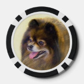 Spitz Black and Tan Malerei Original Hunde Kunst Pokerchips (Rückseite)