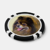 Spitz Black and Tan Malerei Original Hunde Kunst Pokerchips (Einzeln)