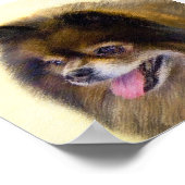 Spitz Black and Tan Malerei Original Hunde Kunst Poster (Ecke)