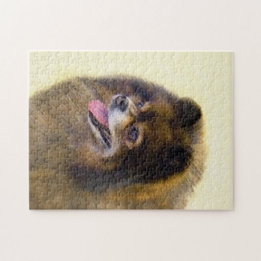 Spitz Black and Tan Malerei Original Hunde Kunst Puzzle (Horizontal)