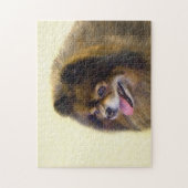 Spitz Black and Tan Malerei Original Hunde Kunst Puzzle (Vertikal)