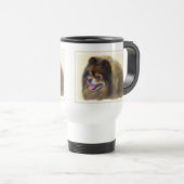 Spitz Black and Tan Malerei Original Hunde Kunst Reisebecher (VorderseiteRechts)