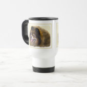 Spitz Black and Tan Malerei Original Hunde Kunst Reisebecher (Vorderseite Links)