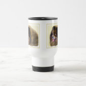 Spitz Black and Tan Malerei Original Hunde Kunst Reisebecher (Mittel)