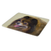 Spitz Black and Tan Malerei Original Hunde Kunst Schneidebrett (Ecke)