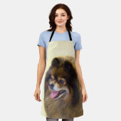 Spitz Black and Tan Malerei Original Hunde Kunst Schürze (Getragen)