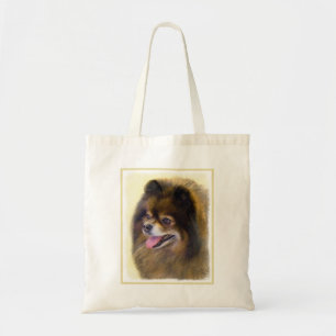 Spitz Black and Tan Malerei Original Hunde Kunst Tragetasche