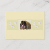 Spitz Black and Tan Malerei Original Hunde Kunst Visitenkarte (Rückseite)