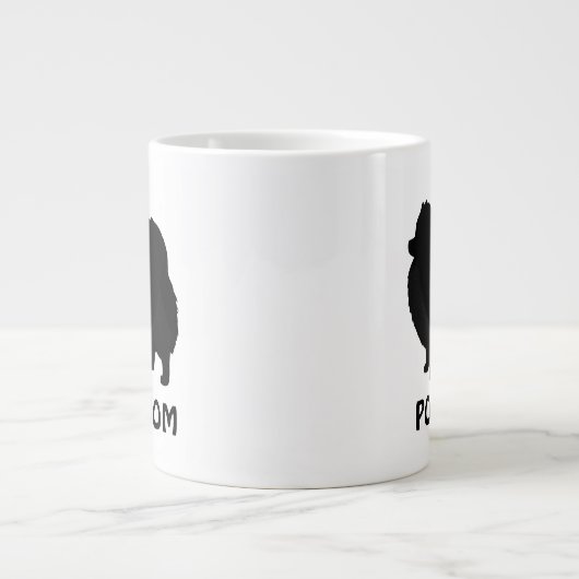 Spitz Black Dog-Silhouetten mit benutzerdefinierte Jumbo-Tasse (Vorderseite)
