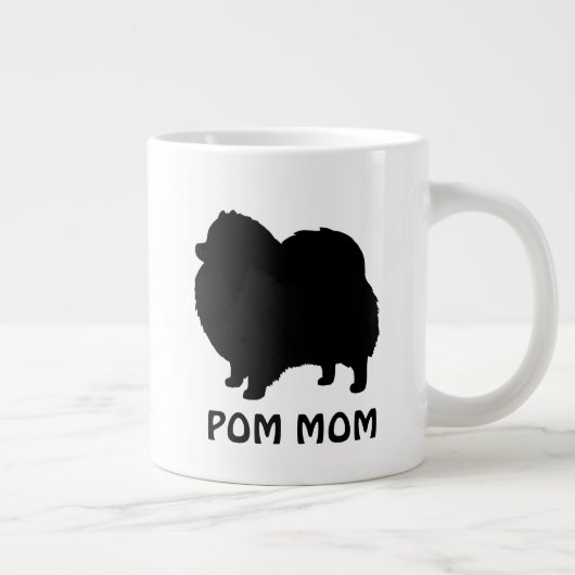 Spitz Black Dog-Silhouetten mit benutzerdefinierte Jumbo-Tasse (Rechts)