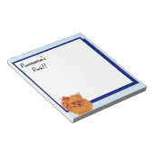Spitz - Blau mit weißem Diamantdesign Notizblock (angewinkelt)