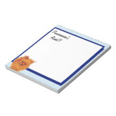 Spitz - Blau mit weißem Diamantdesign Notizblock (Rotiert)