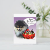 Spitz (blktan) Halloween Candy Postkarte (Stehend Vorderseite)