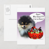 Spitz (blktan) Halloween Candy Postkarte (Vorne/Hinten)