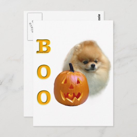 Spitz Boo Postkarte (Vorne/Hinten)