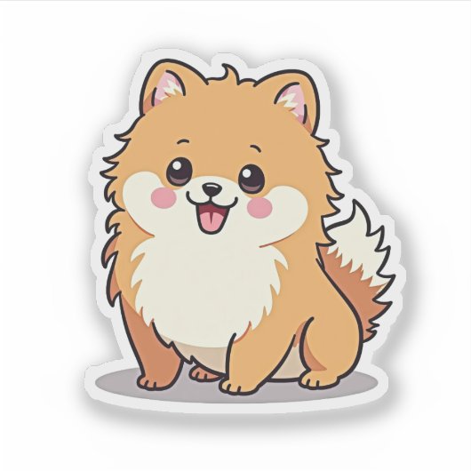 Spitz, Bubbly Kawaii Charm, Klein Aufkleber (Vorderseite)
