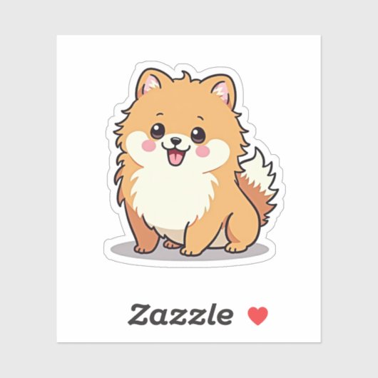 Spitz, Bubbly Kawaii Charm, Klein Aufkleber (Blatt)