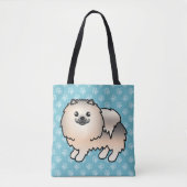 Spitz Cartoon Hund in Creme Sable Coat Tasche (Vorderseite)