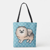 Spitz Cartoon Hund in Creme Sable Coat Tasche (Rückseite)