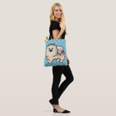 Spitz Cartoon Hund in Creme Sable Coat Tasche (Am Model)