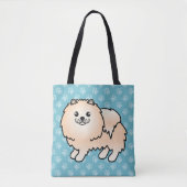 Spitz-Cartoon-Hund in Cremfarbcoat Tasche (Vorderseite)