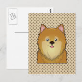 Spitz Cartoon Postkarte (Vorne/Hinten)