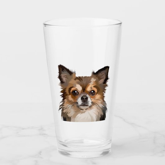 Spitz/Chihuahua Haustier Tierglas Glas (Vorderseite)