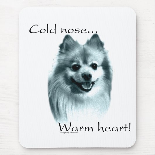 Spitz Cold Nose Warmes Herz Mousepad (Vorne)