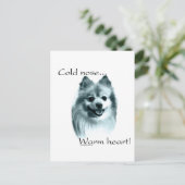 Spitz Cold Nose Warmes Herz Postkarte (Stehend Vorderseite)