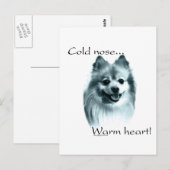 Spitz Cold Nose Warmes Herz Postkarte (Vorne/Hinten)