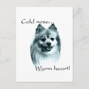 Spitz Cold Nose Warmes Herz Postkarte