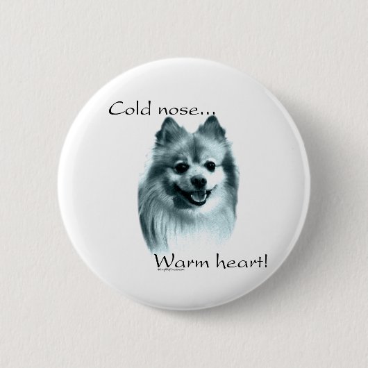 Spitz Cold Nose Warmes Herz - Schaltfläche Button (Vorderseite)