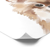 Spitz Collie Aquarellfarben Illustration Dog Name Poster (Ecke)