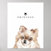 Spitz Collie Aquarellfarben Illustration Dog Name Poster (Vorne)