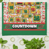 Spitz Countdown Weihnachtskalender Hund Geschirrtuch (Gefaltet)