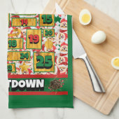 Spitz Countdown Weihnachtskalender Hund Geschirrtuch (Viertel Falte)