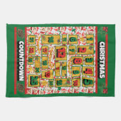 Spitz Countdown Weihnachtskalender Hund Geschirrtuch (Horizontal)