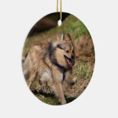 Spitz, der an mit Geschirr läuft Keramikornament (Rechts)