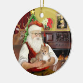 Spitz des Weihnachtsmanns (R) Keramik Ornament (Links)