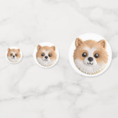 Spitz Dog 3D Inspiriert Konfetti (Rückseiten)