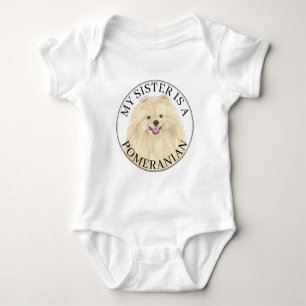Spitz Dog Big Sister Baby Strampler