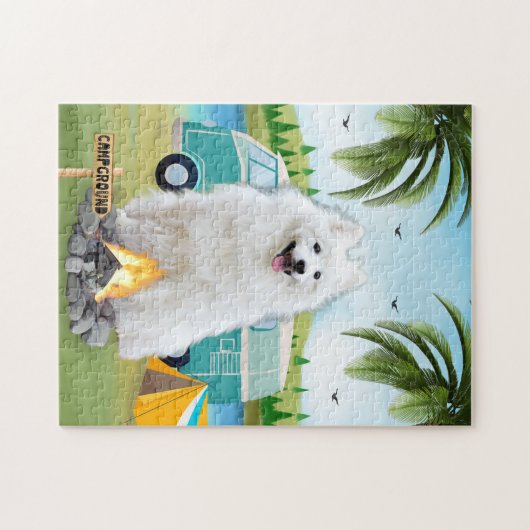 Spitz Dog Camping Puzzle (Horizontal)