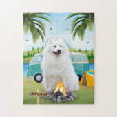 Spitz Dog Camping Puzzle (Vertikal)