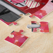 Spitz Dog Car mit Herzvalentiner Puzzle (Seite)