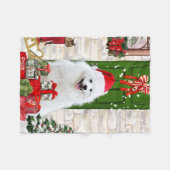 Spitz Dog Christmas Fleecedecke (Vorderseite (Horizontal))