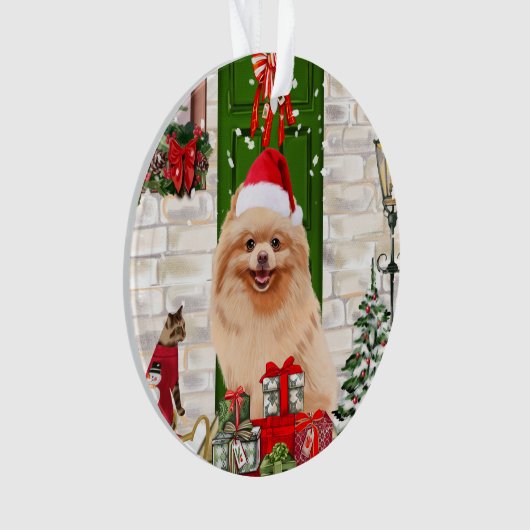 Spitz Dog Christmas Ornament (Vorderseite)