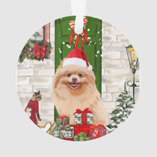 Spitz Dog Christmas Ornament (Rückseite)