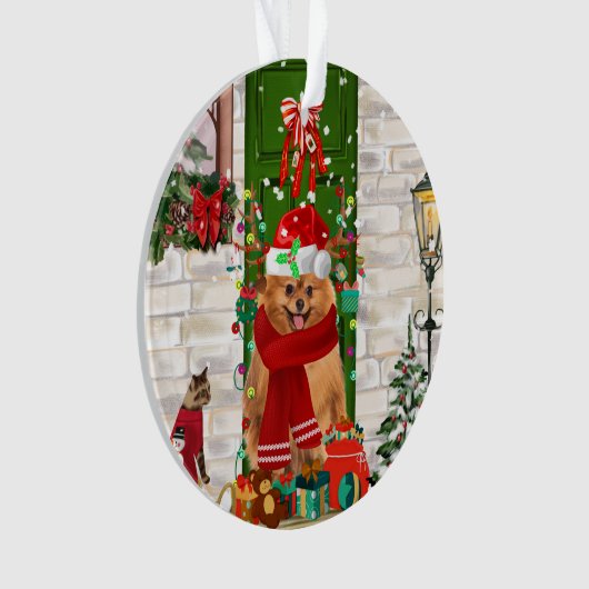 Spitz Dog Christmas Ornament (Vorderseite)